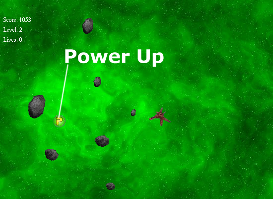 Asteroids Game - Power Up