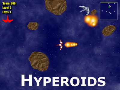 Asteroids Game Screen Shot