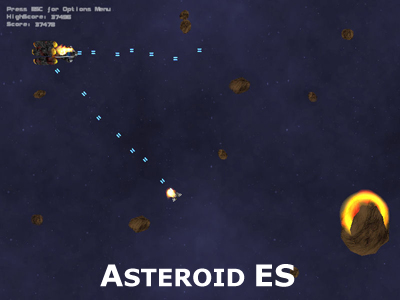 Asteroids Game Screen Shot